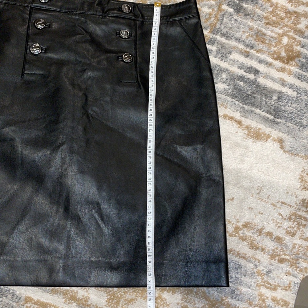 CARMEN MARC VALVO FOX LEATHER SKIRT - Picture 7 of 8
